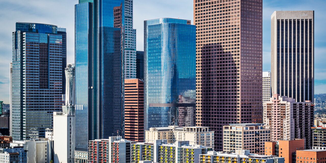 Impressive skyscraper in downtown LA