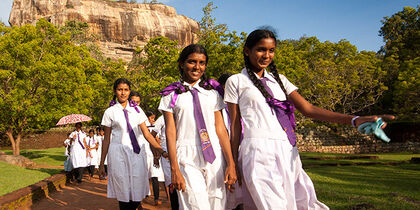 The prominent Lion Rock in Sigiriya