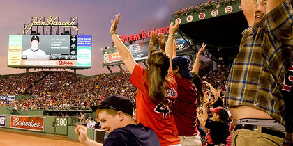 Sur les gradins de Fenway Park