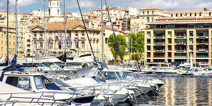 Pleasure yachts in the old port