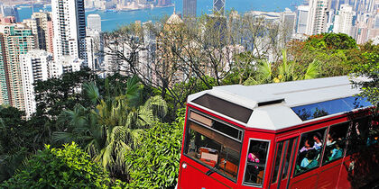 Iconic tram route to and from The Peak