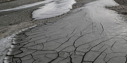 The mud flow of a mud volcano