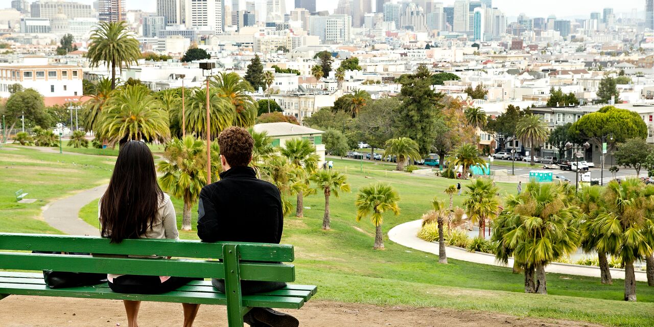 La vue depuis le Mission Dolores Park