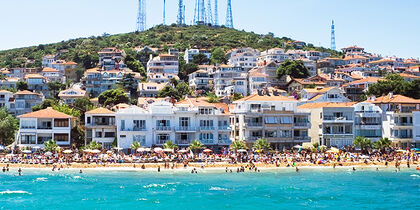 Swimming in the turquoise waters around Princes’ Islands