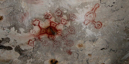 Rock drawing in the Fontein Cave