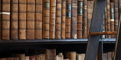 Centuries-old books at Trinity College