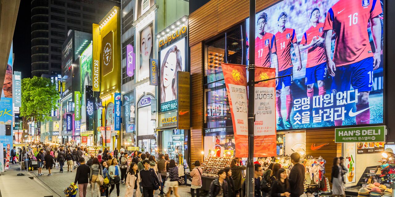 De winkelstraten van Myeong-dong