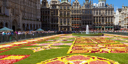 From stone square to sea of flowers