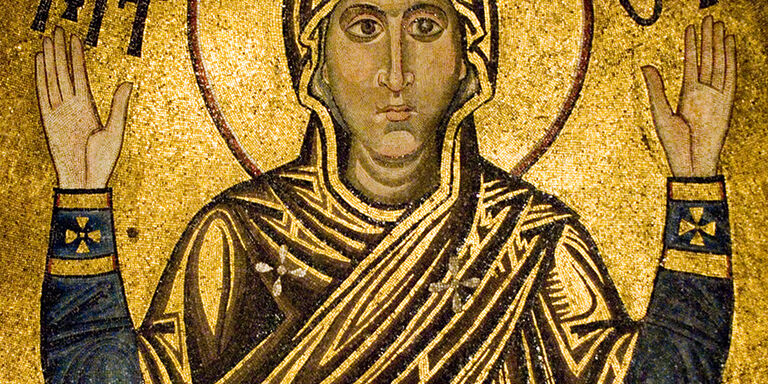 Mosaic of Mary in the St. Sofia Cathedral