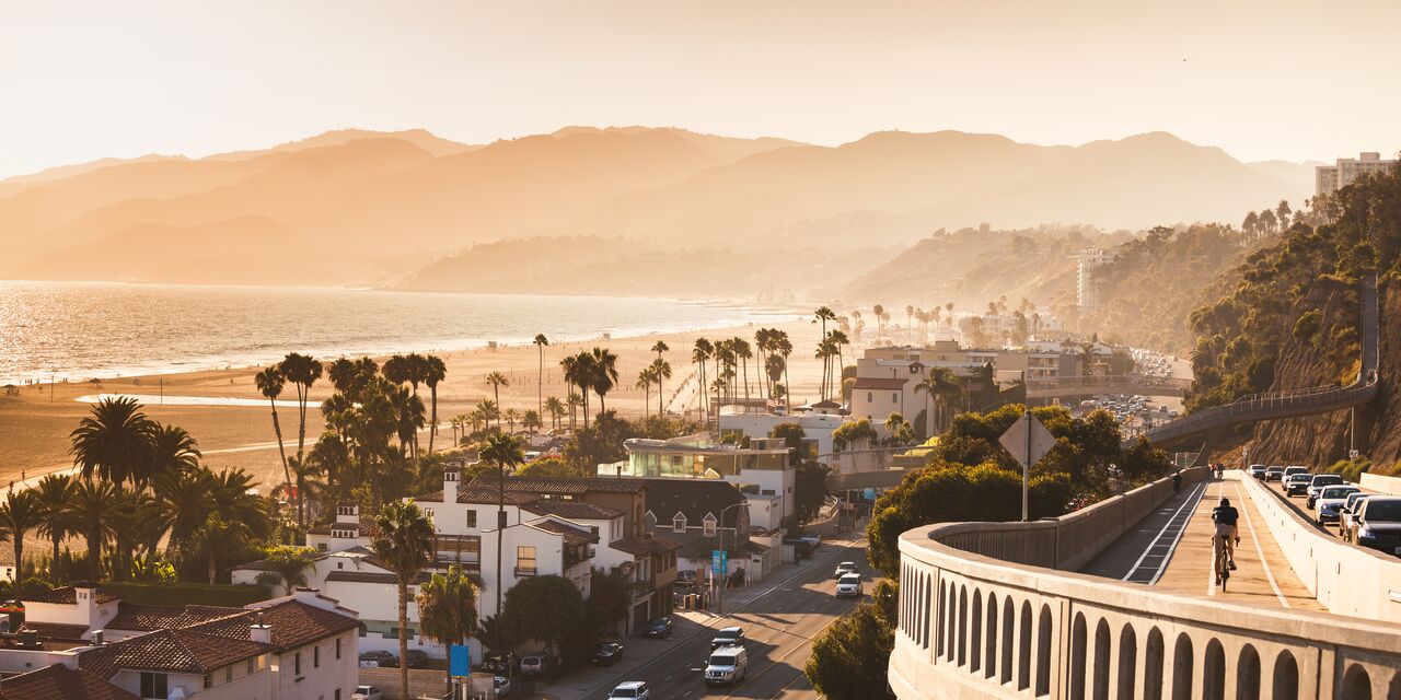 The golden skyline of Los Angeles