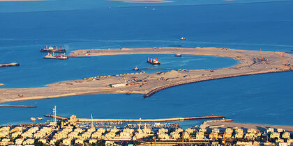 L'archipel « The World » au large de la côte de Dubaï