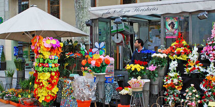 Puesto de flores en la Rambla de les Flors