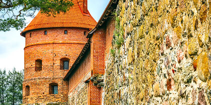 Thick castle walls surround the fort