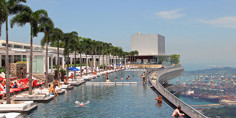 The infinity pool at the Marina Bay Sands