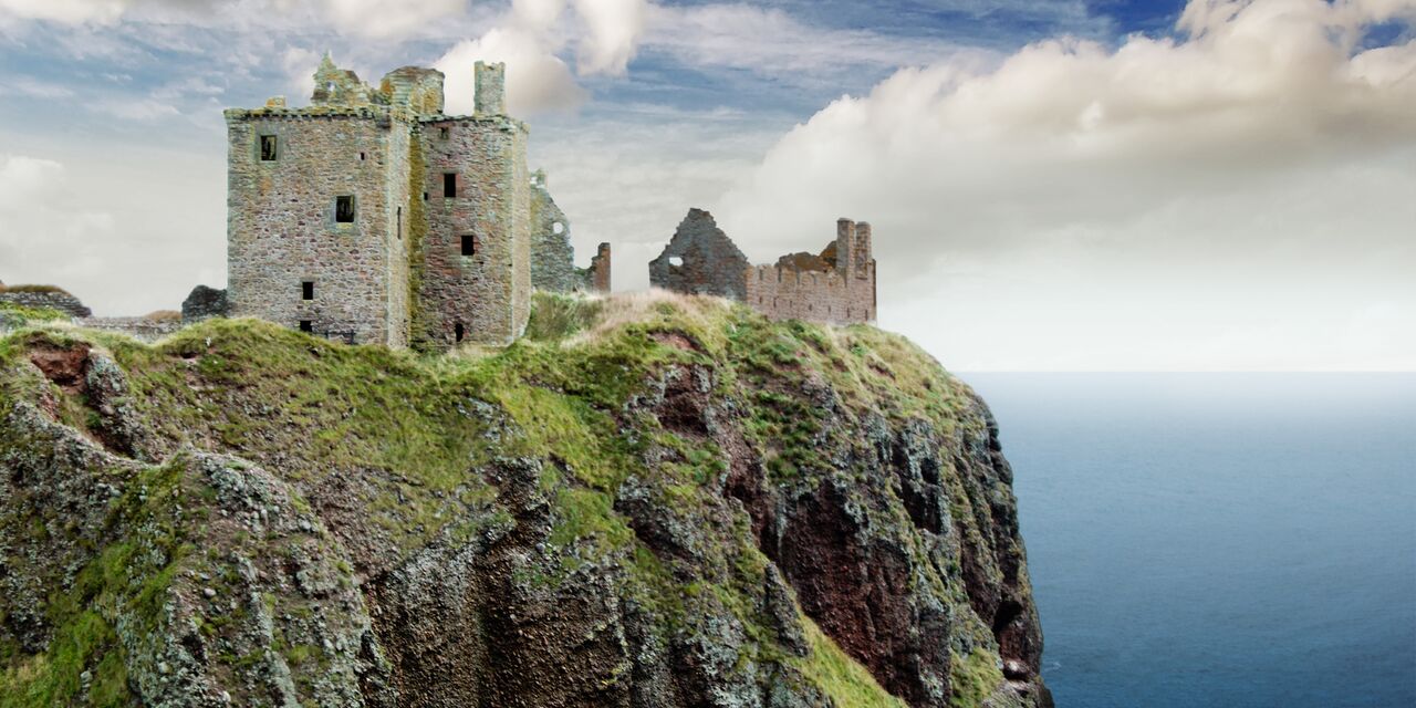 Castillo de Dunnotar, en lo alto de las rocas 