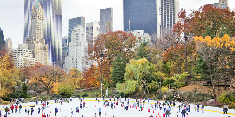 Schaatsen met New York op de achtergrond