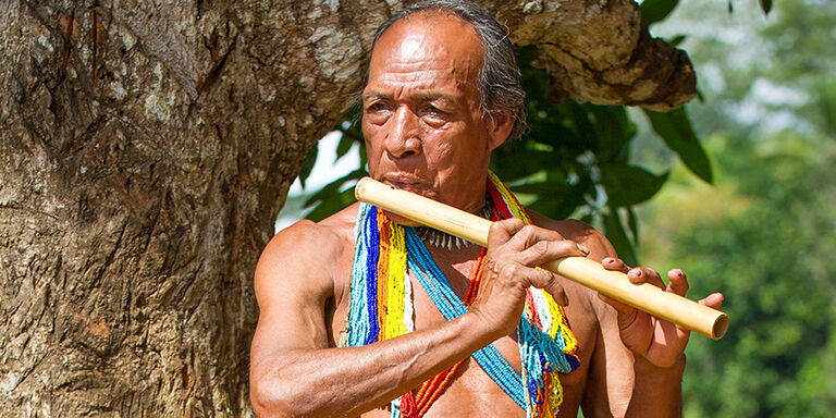 Indian in the village of Embera