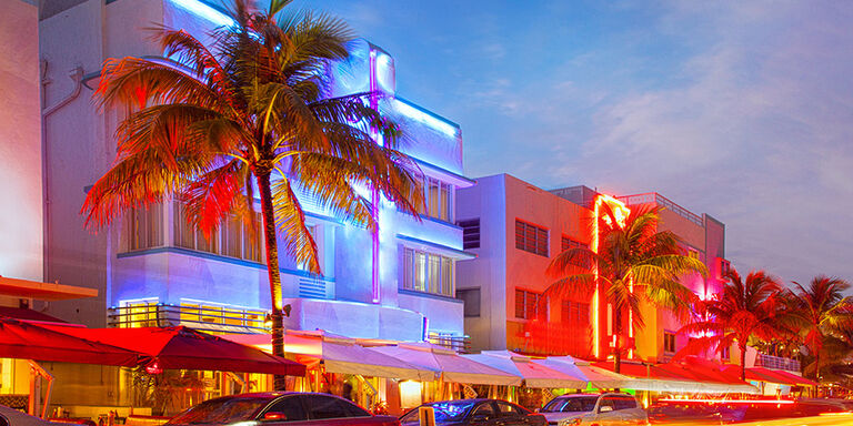 Neonverlichting in South Beach