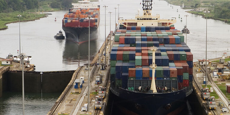 Ships at the Gatun Locks