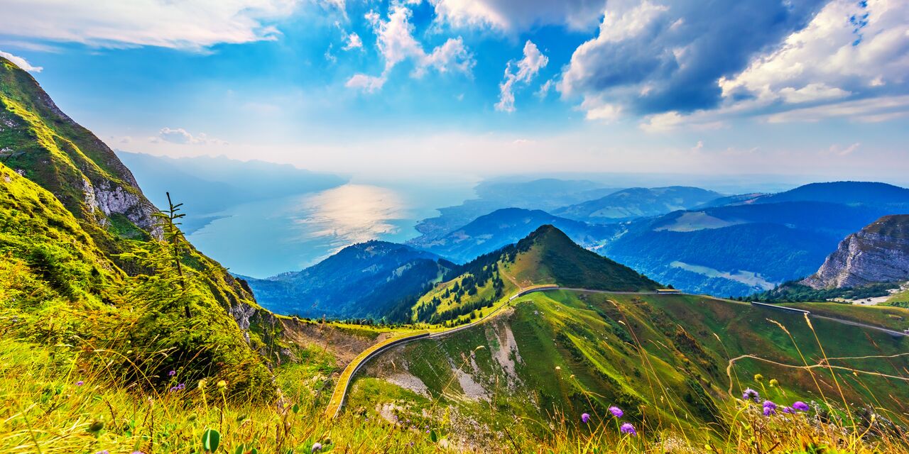 The Rochers de Naye mountain in the Swiss Alps