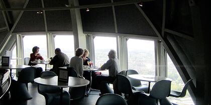 Sky-high dining: the Atomium restaurant