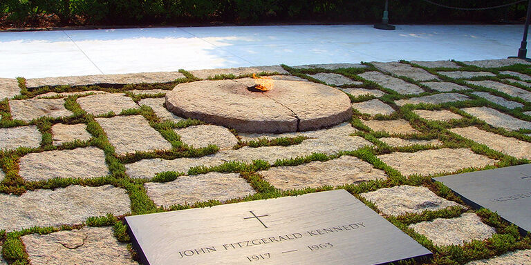 The eternal flame at the tomb of JFK