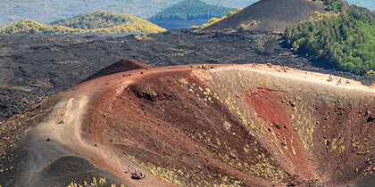 The crater of the volcano