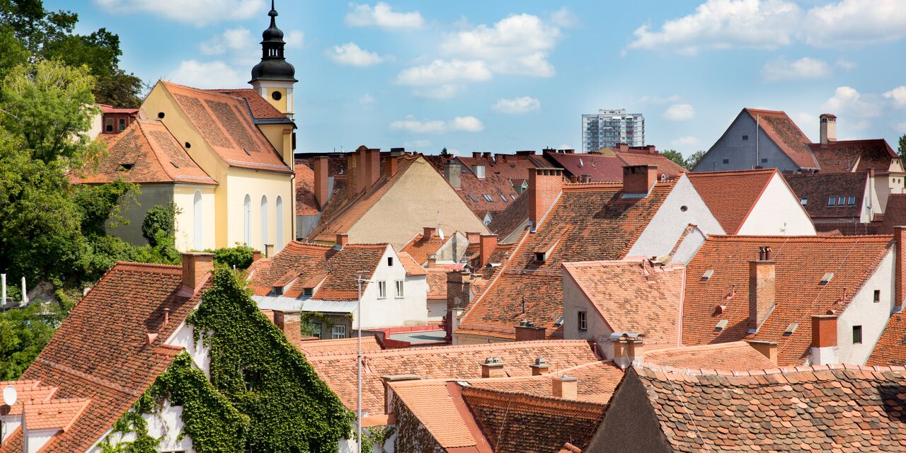 Vista sobre los tejados de Graz