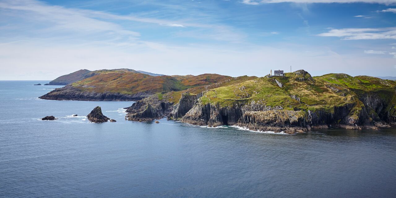 De kust bij Baltimore in Cork county