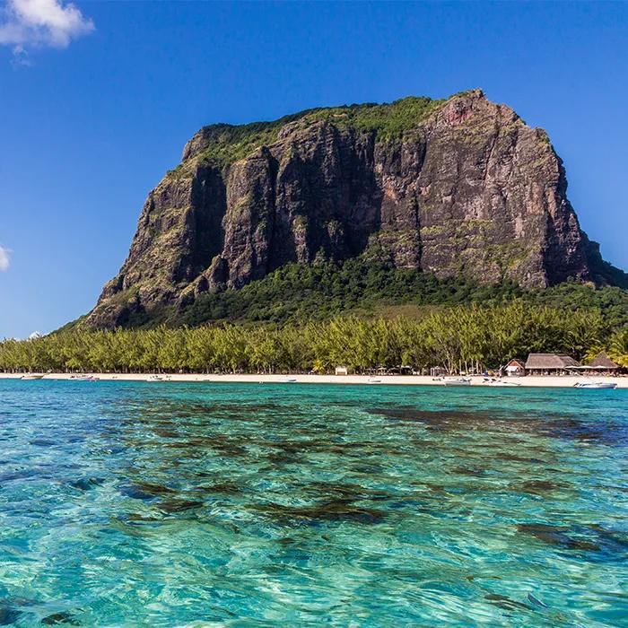 The steep mountainside of Le Morne