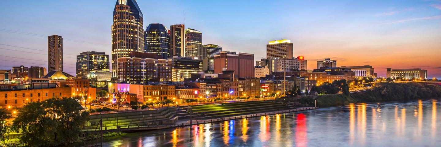 Skyline at sunset, Nashville