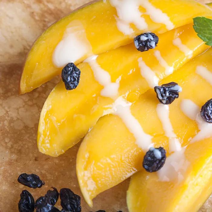 Pancake with sweet mango