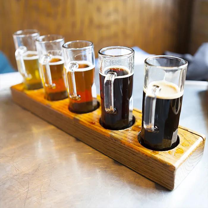 Tray of dark ‘hvidtøl’ beer