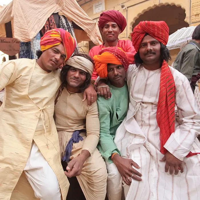 Extras on a Bollywood film set