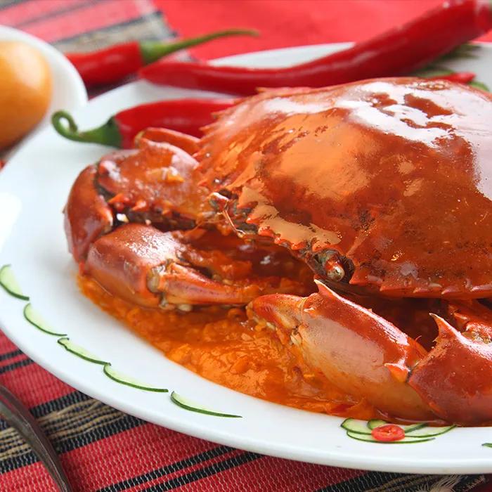 Chili crab with bread