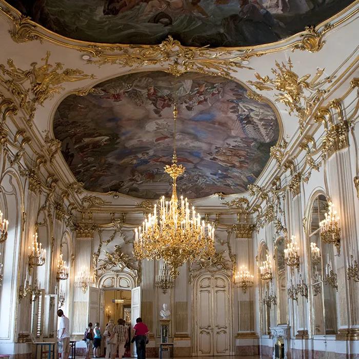 The richly decorated interior