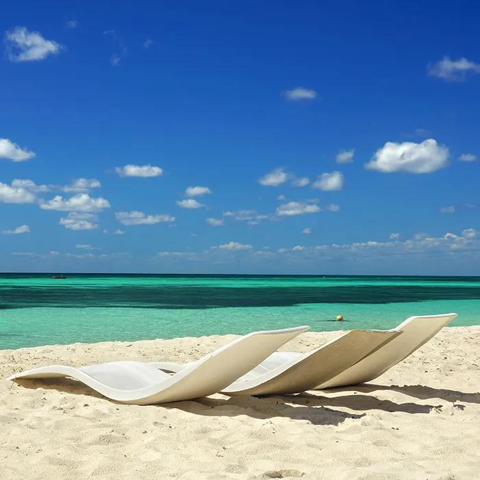 Quiet beach on the eastern coast of Cozumel