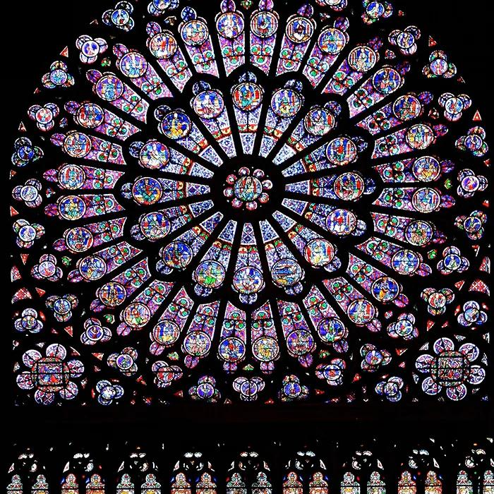 The rose window in the south façade