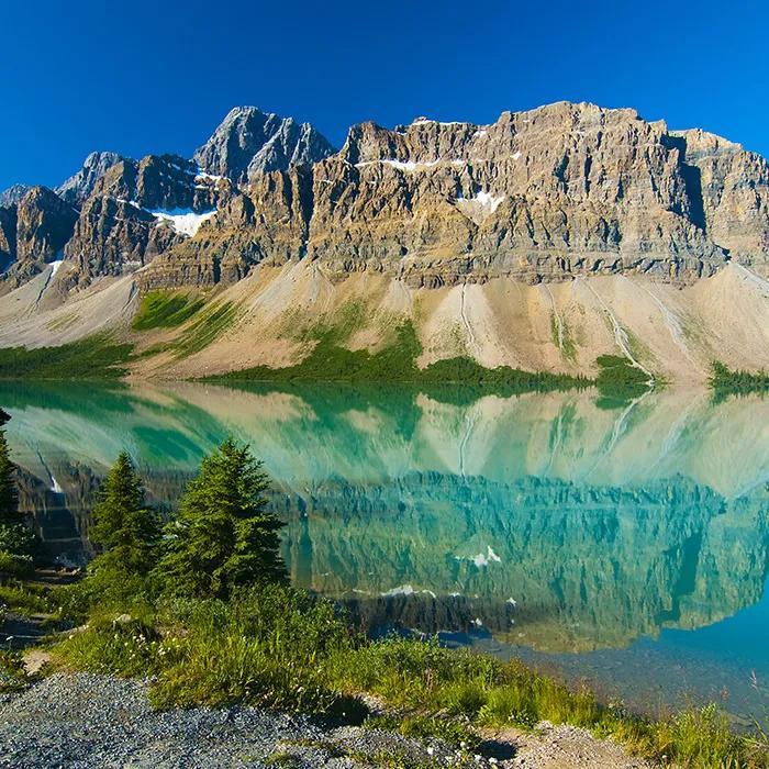 Bow Lake along the Icefields Parkway