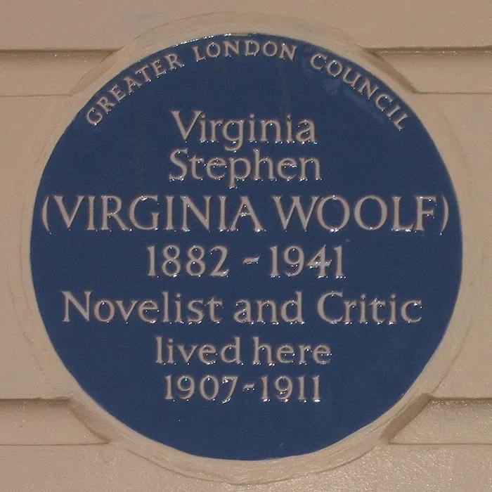 Plaque at Virginia Woolf’s home