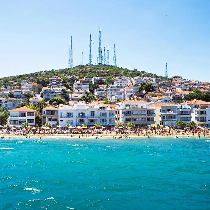 Swimming in the turquoise waters around Princes’ Islands