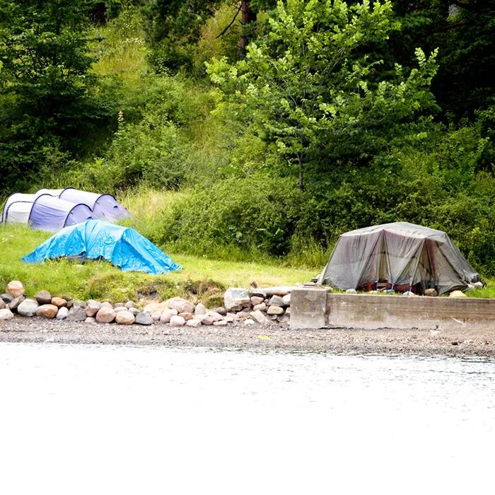 Sunbathing and free camping at Langøyene