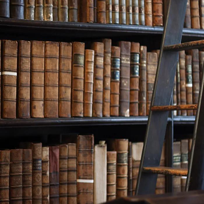 Centuries-old books at Trinity College