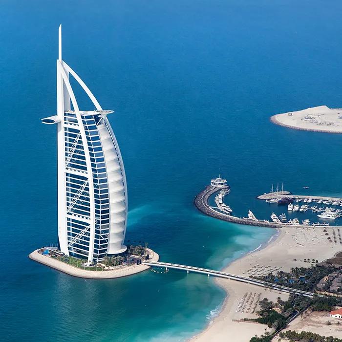 The Burj Al Arab hotel near Jumeirah beach