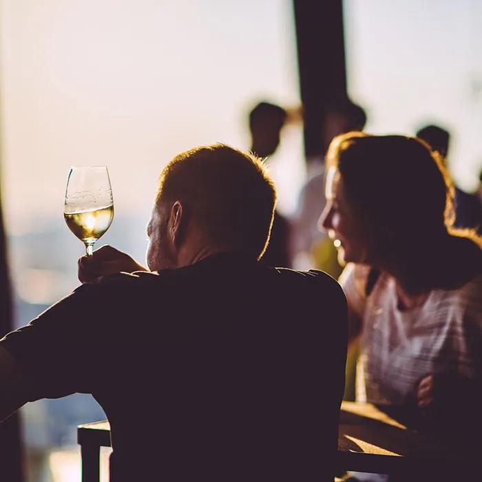 Soak up the view with a nice glass of wine