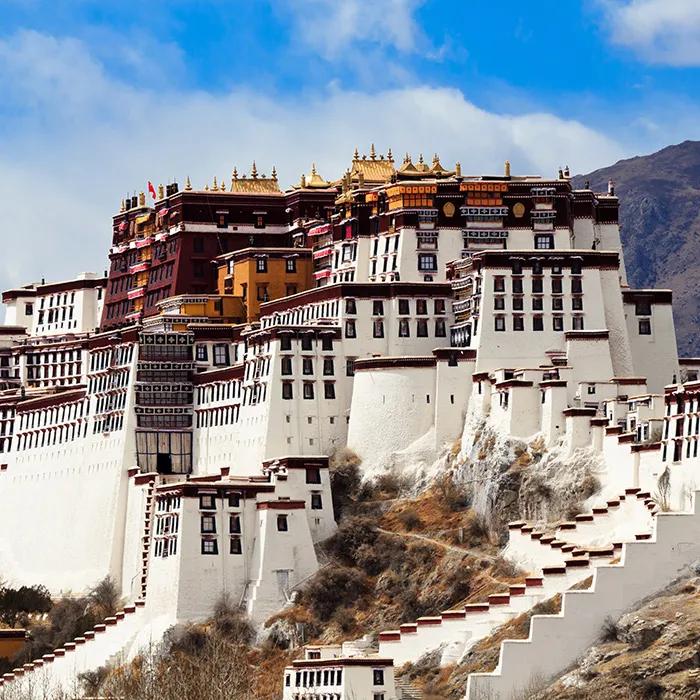The snow-white Potala Palace in Lhasa