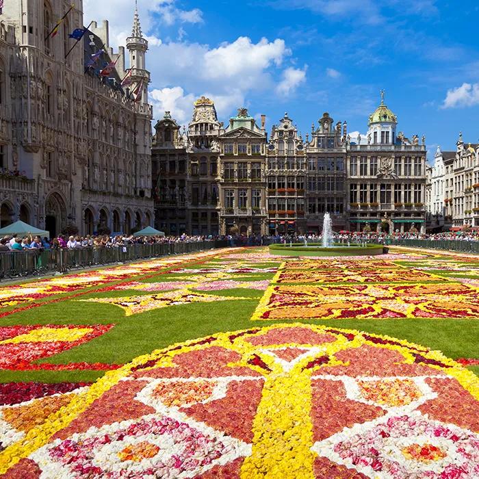 From stone square to sea of flowers