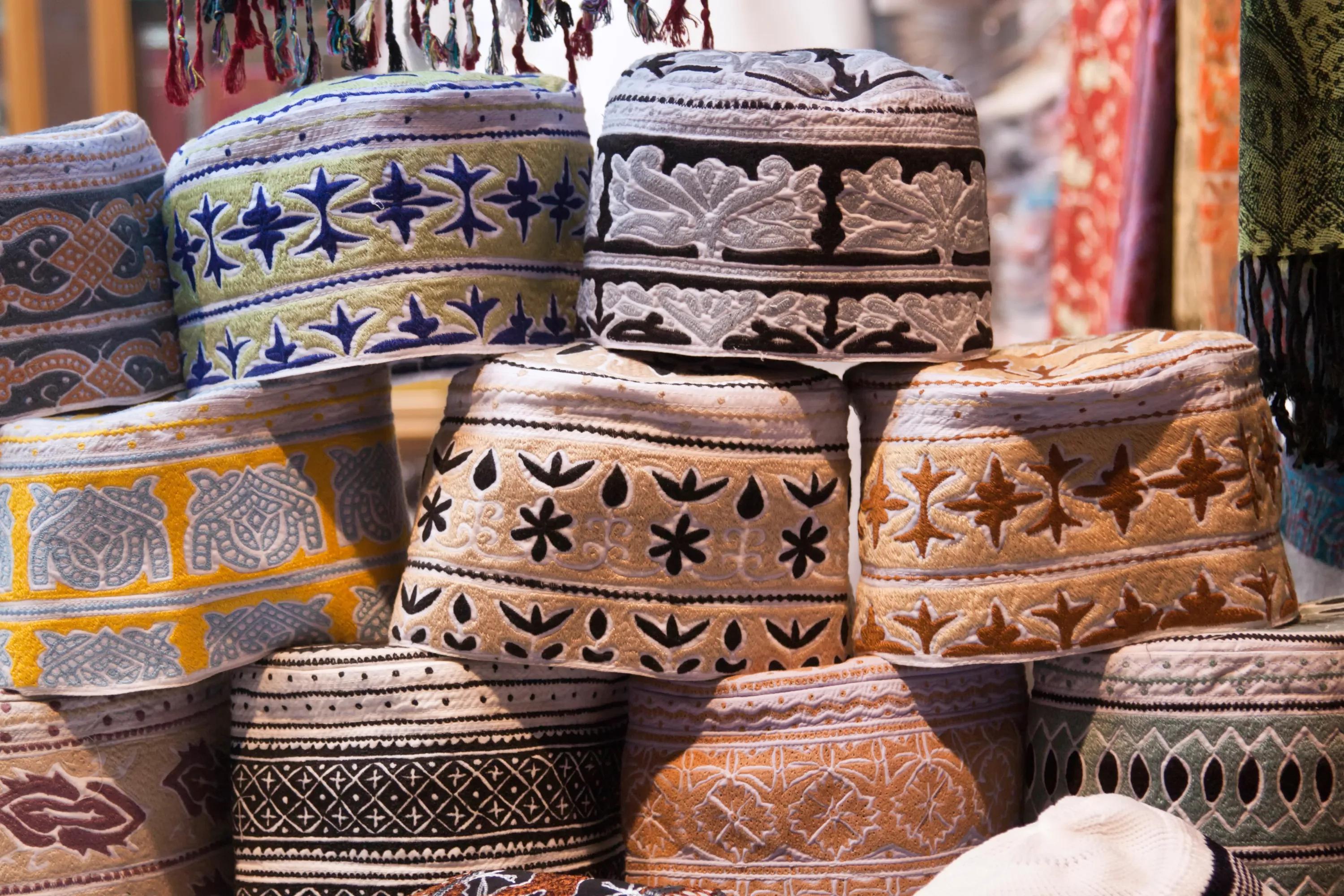 Traditional Omani kuma hats