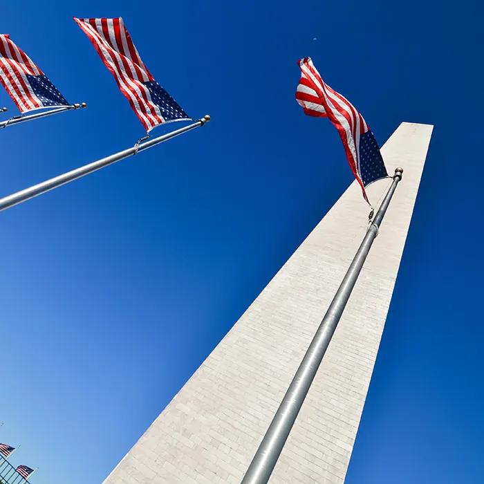 Flags around the Washington Monument
