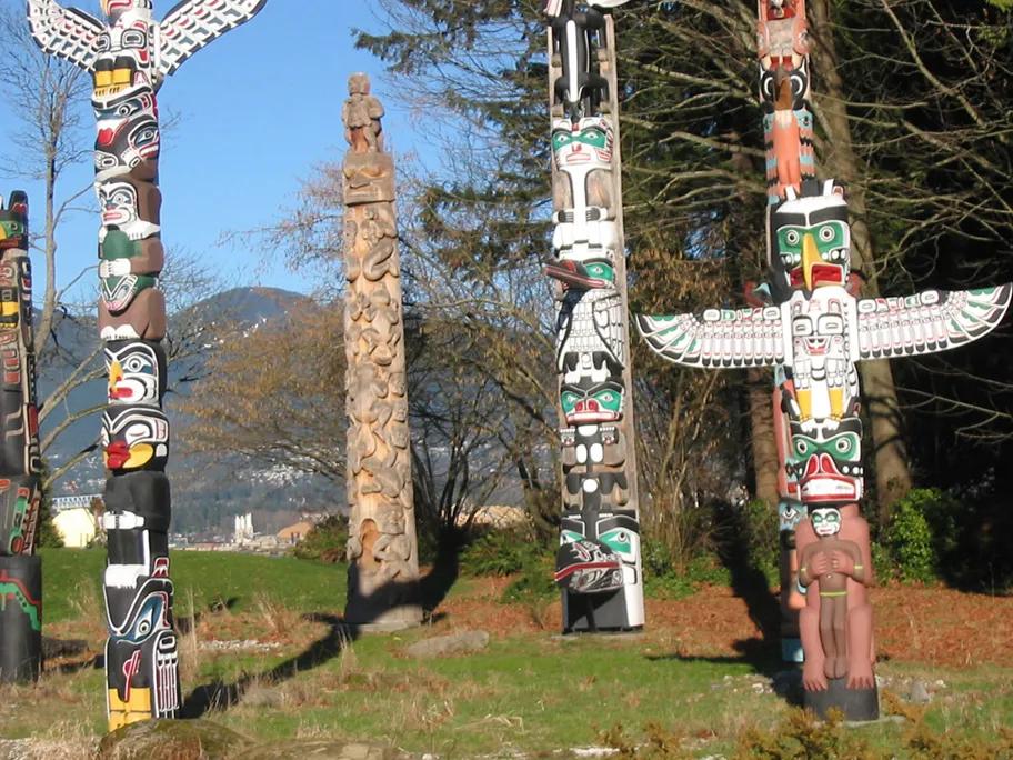 The totem poles of Stanley Park